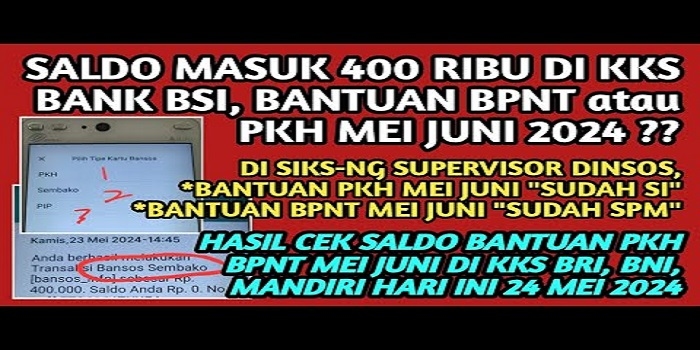 KABAR GEMBIRA! Ada 3 Bansos yang Cair di Bulan Juni 2024, Cek Disini