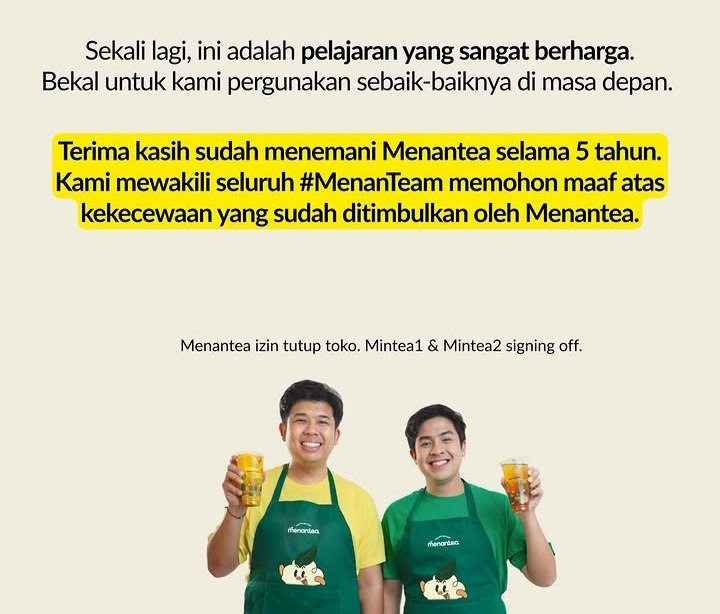 Jerome Poline Tertipu Rekan Bisnis Rp38 M, Kedai Teh Menantea Bakal Tutup Usai 5 Tahun Beroperasi
