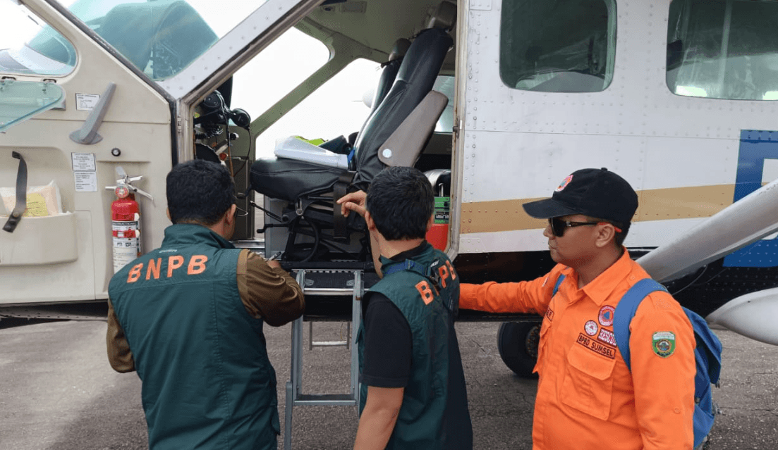 13 Kali Terbang, Tim Hujan Buatan Sumsel Fokus Basahi Lahan Gambut