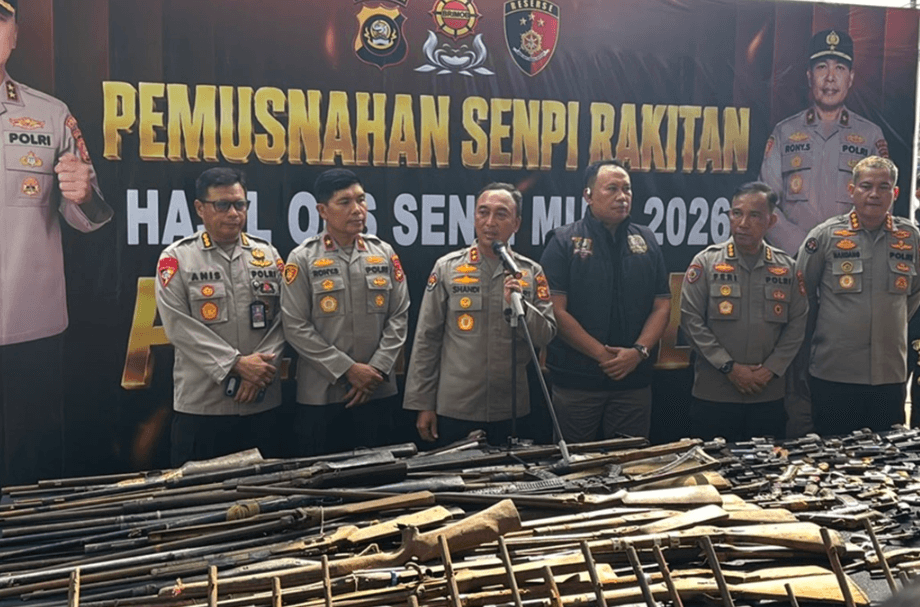 Ratusan Senjata Api Ilegal Dimusnahkan Polda Sumsel, 31 Tersangka Diamankan