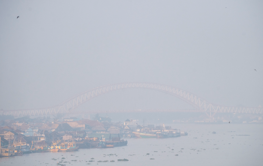 PM2.5 Palembang Tembus 181,7 Mikrogram, Asap Karhutla Banyuasin dan OKI Terbawa Angin