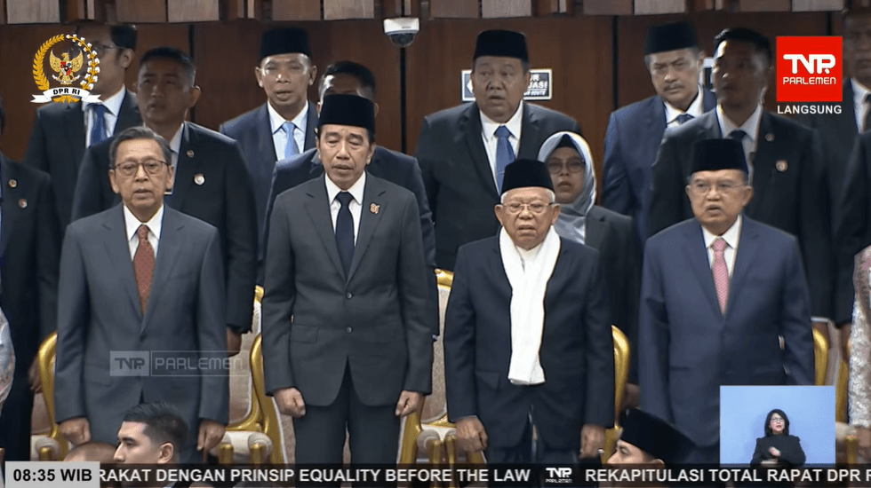 Jokowi, JK, Boediono, Ma’ruf Amin hingga Para Ketum Parpol Hadiri Sidang Tahunan MPR