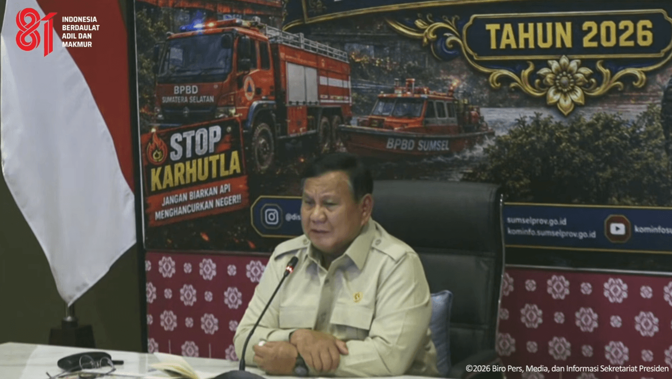 Prabowo Sebut Karhutla di Sumsel Masih Terkendali, Minta Segera Redam Kebakaran