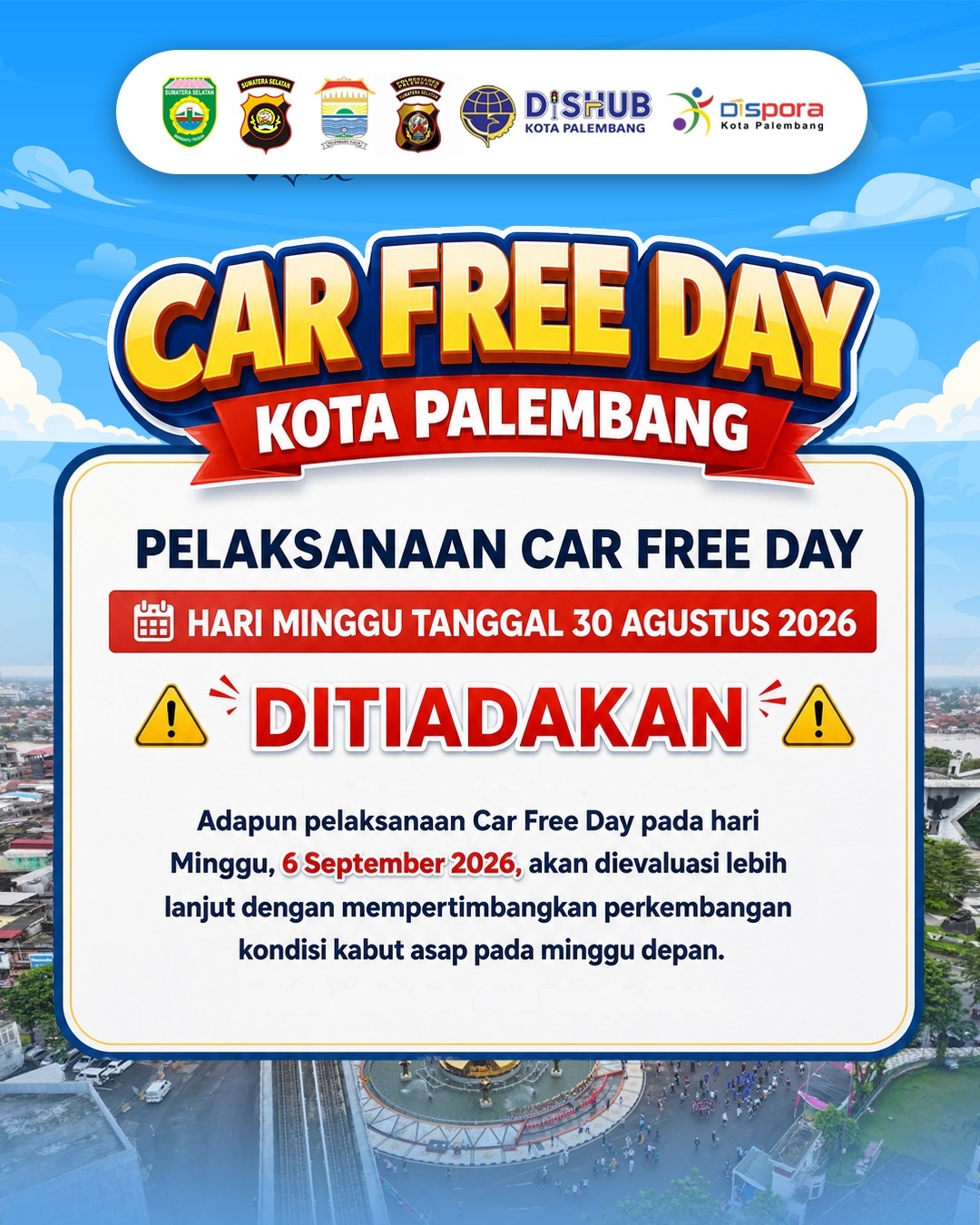 Kualitas Udara Memburuk, CFN Atmo dan CFD Palembang Resmi Ditutup Sementara