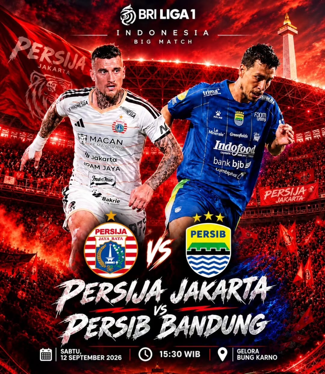 Jadwal Siaran Langsung dan Link Live Streaming Persija Vs Persib di Super League Hari Ini
