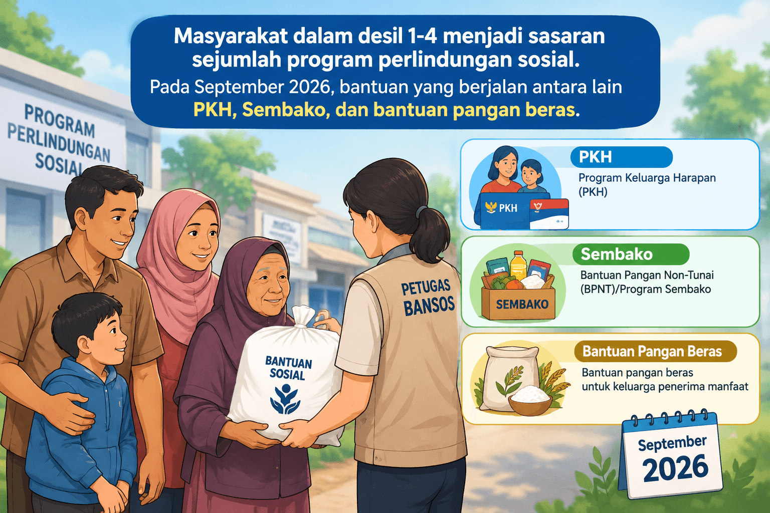 Cek Bansos Kemensos, Bantuan Beras 30 Kg September 2026 Siap Disalurkan