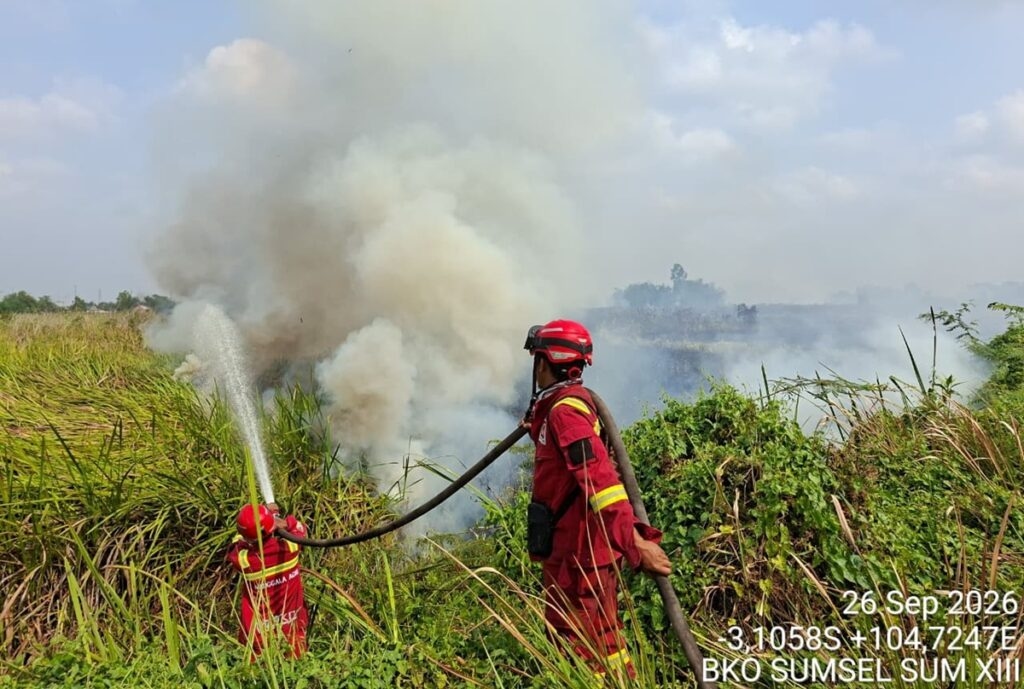 Karhutla Bakar 25 Hektare Lahan di Ogan Ilir, Api Sempat Membesar Dekat Tol Palindra