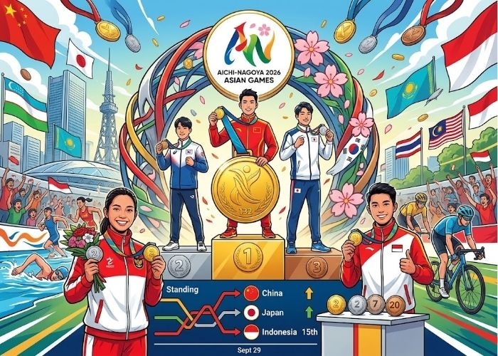 Update Klasemen Asian Games 2026 Hari Ini: Indonesia Tambah 3 Medali Tapi Turun Peringkat