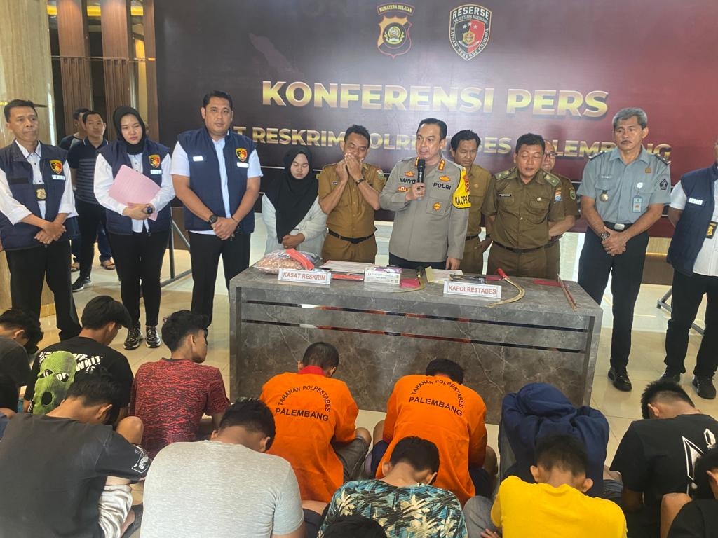 Akibat Tawuran, 21 Remaja ini Diamankan Satreskrim Polrestabes Palembang