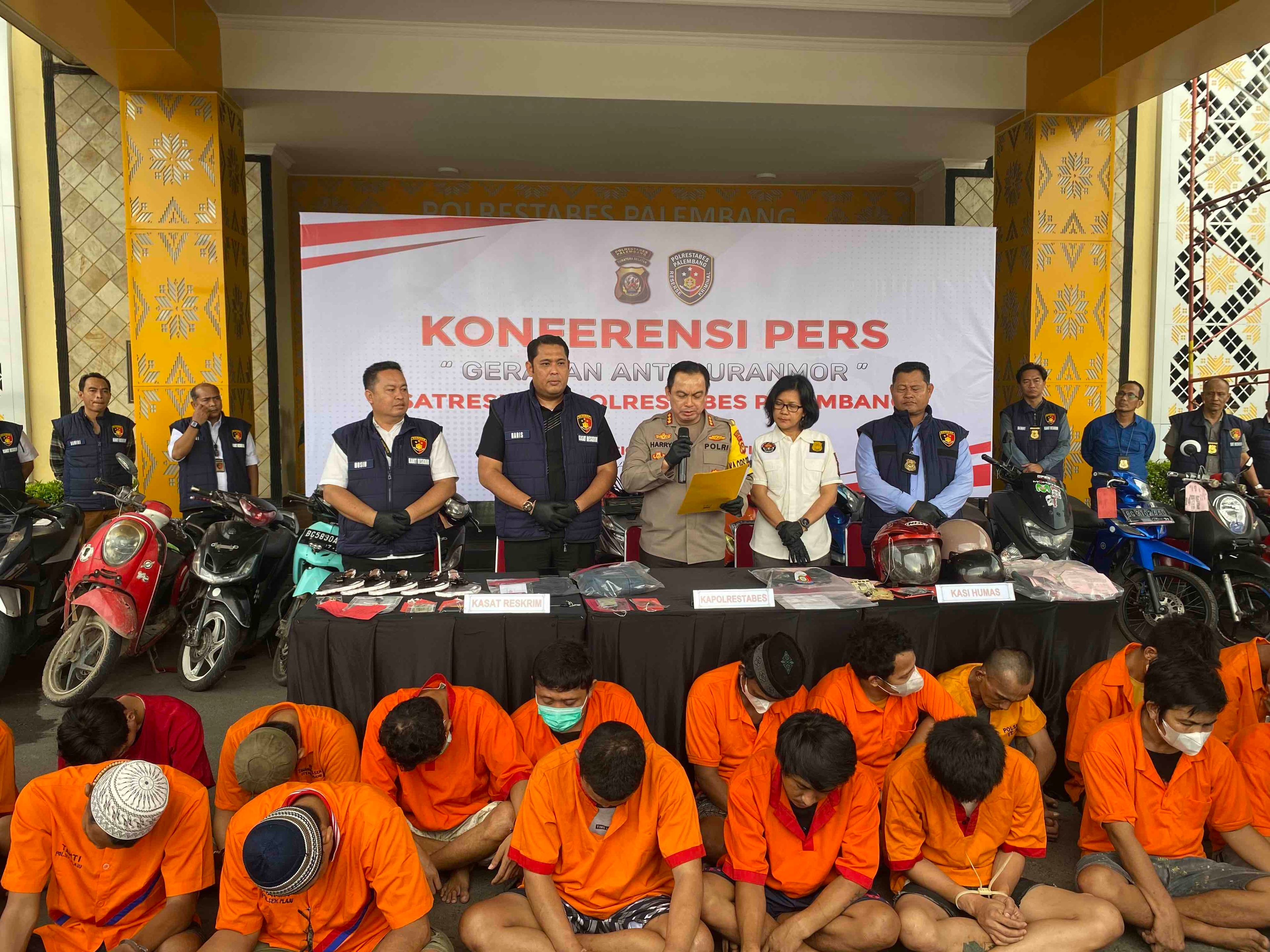 Terhitung Tiga Minggu, Operasi Anti Curanmor di Palembang Ungkap 67 Kasus dan Amanakan 32 Tersangka