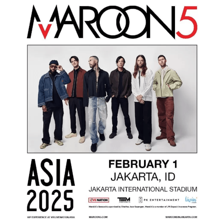 Maroon 5 Akan Hadir di JIS Jakarta, Berikut Daftar Harga Tiket dan Jadwal Penjualan