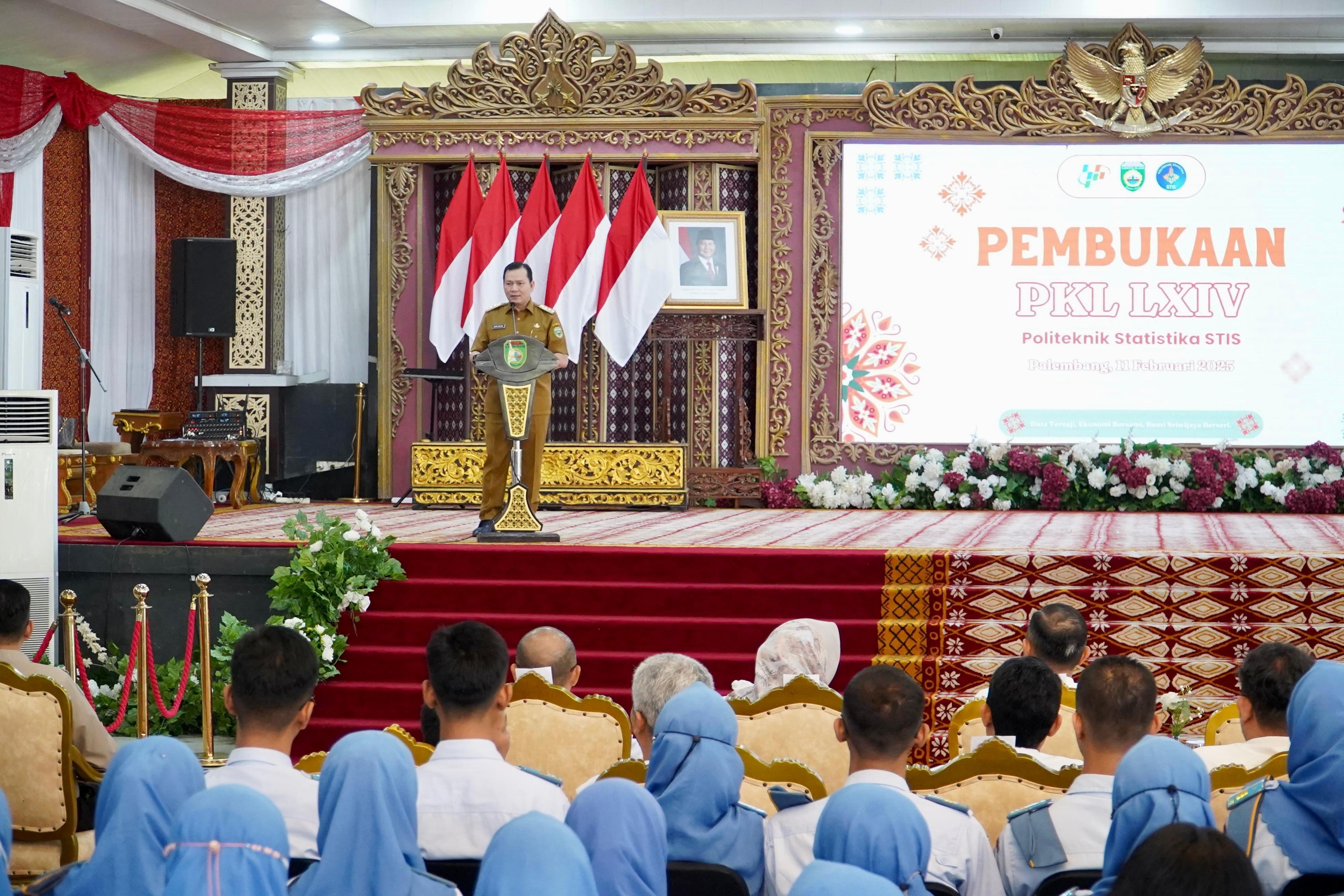 Pj Gubernur Sumsel Buka Praktek Kerja Lapangan (PKL) LXIV Politeknik Statistika STIS di Palembang