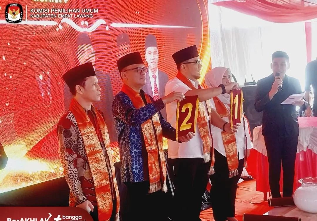 KPU Empat Lawang Tetapkan Nomor Urut, Duel Ketat Petahana vs Mantan Bupati Dimulai