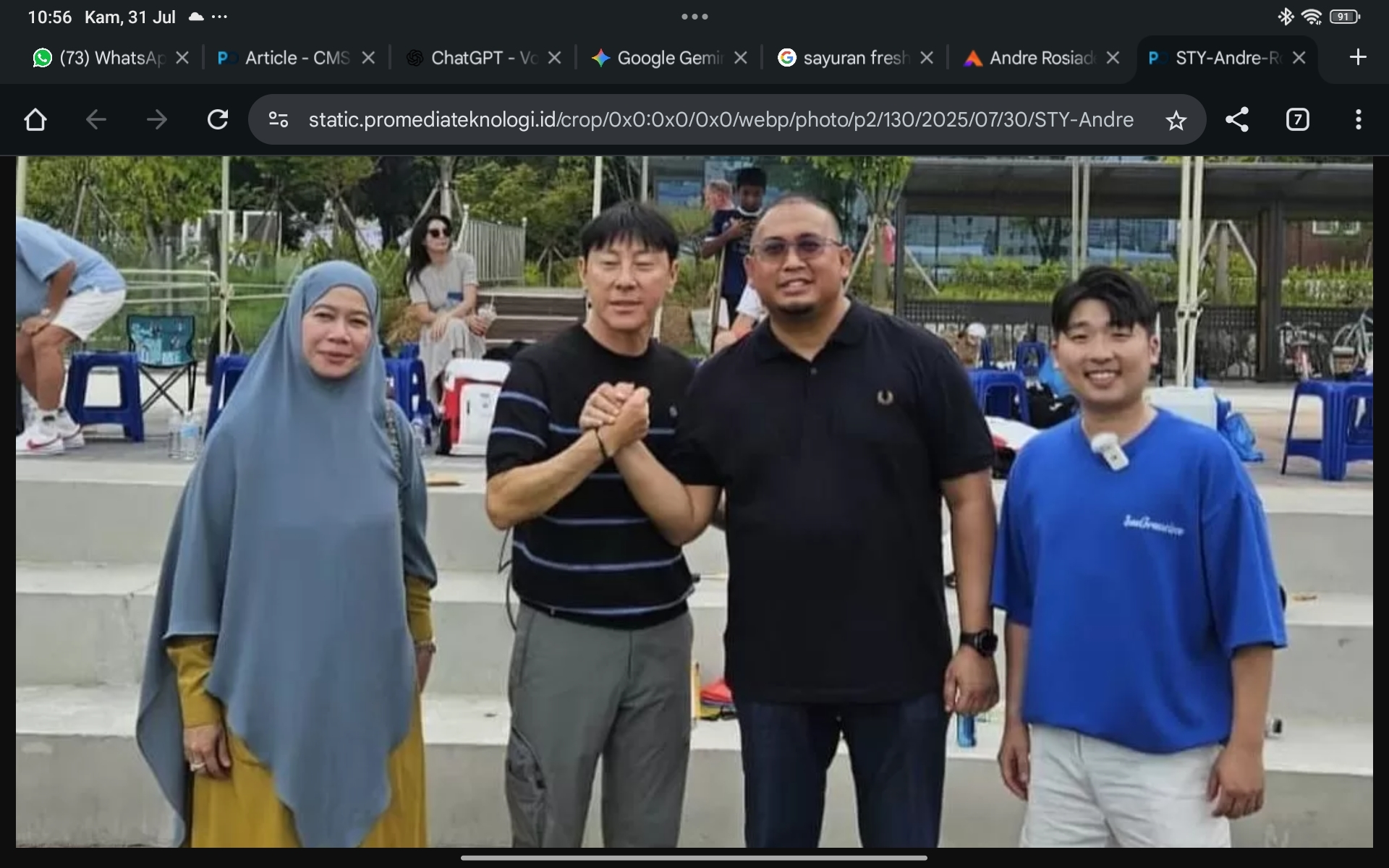 Bertemu di Korea, Andre dan Shin Tae-yong Bahas Masa Depan Sepakbola Indonesia