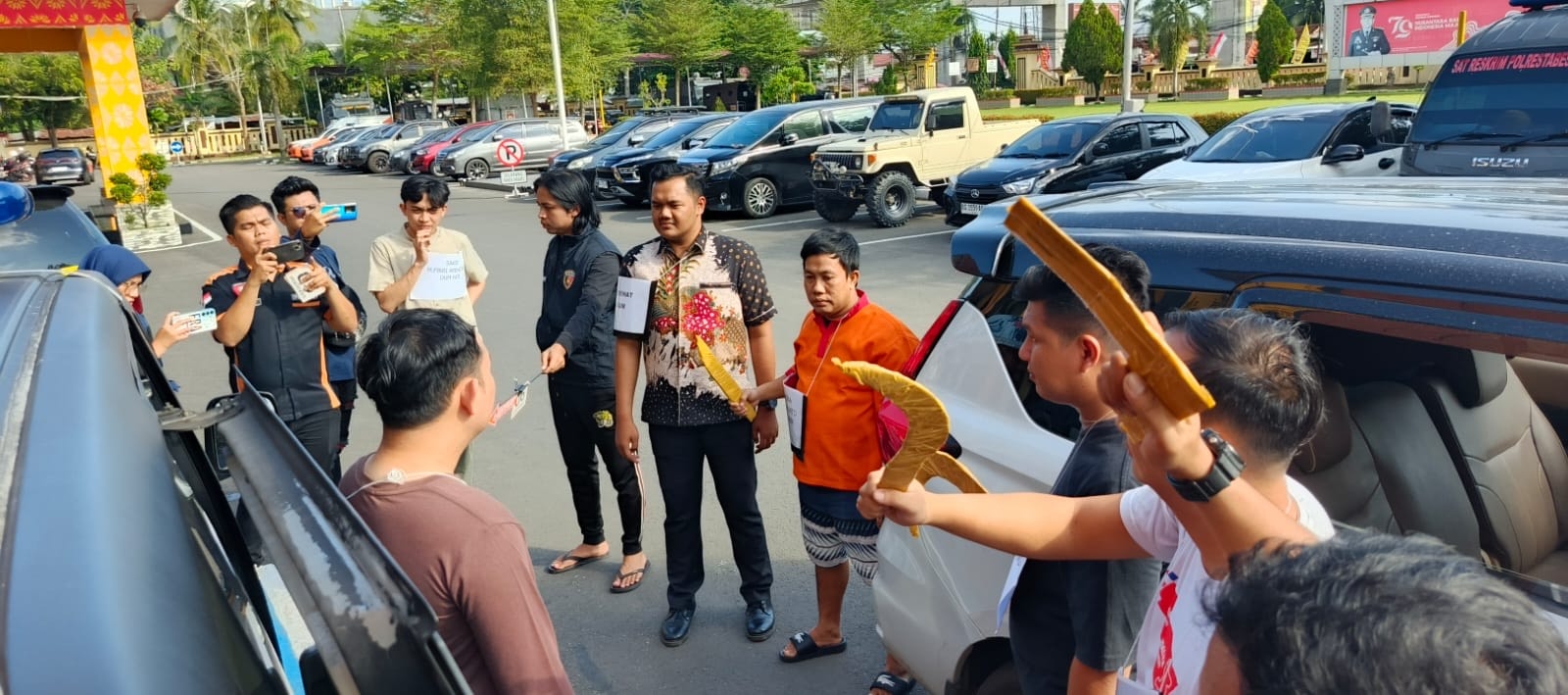 Polrestabes Palembang Gelar Rekonstruksi Pembacokan Pengantin, 14 Adegan Diperagakan