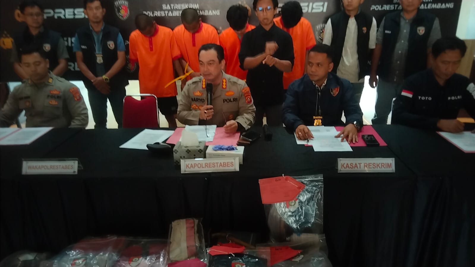 Polrestabes Palembang Bongkar Aksi Perusakan Pos Polisi, 4 Pemuda Ditangkap Gara-Gara Terprovokasi Medsos