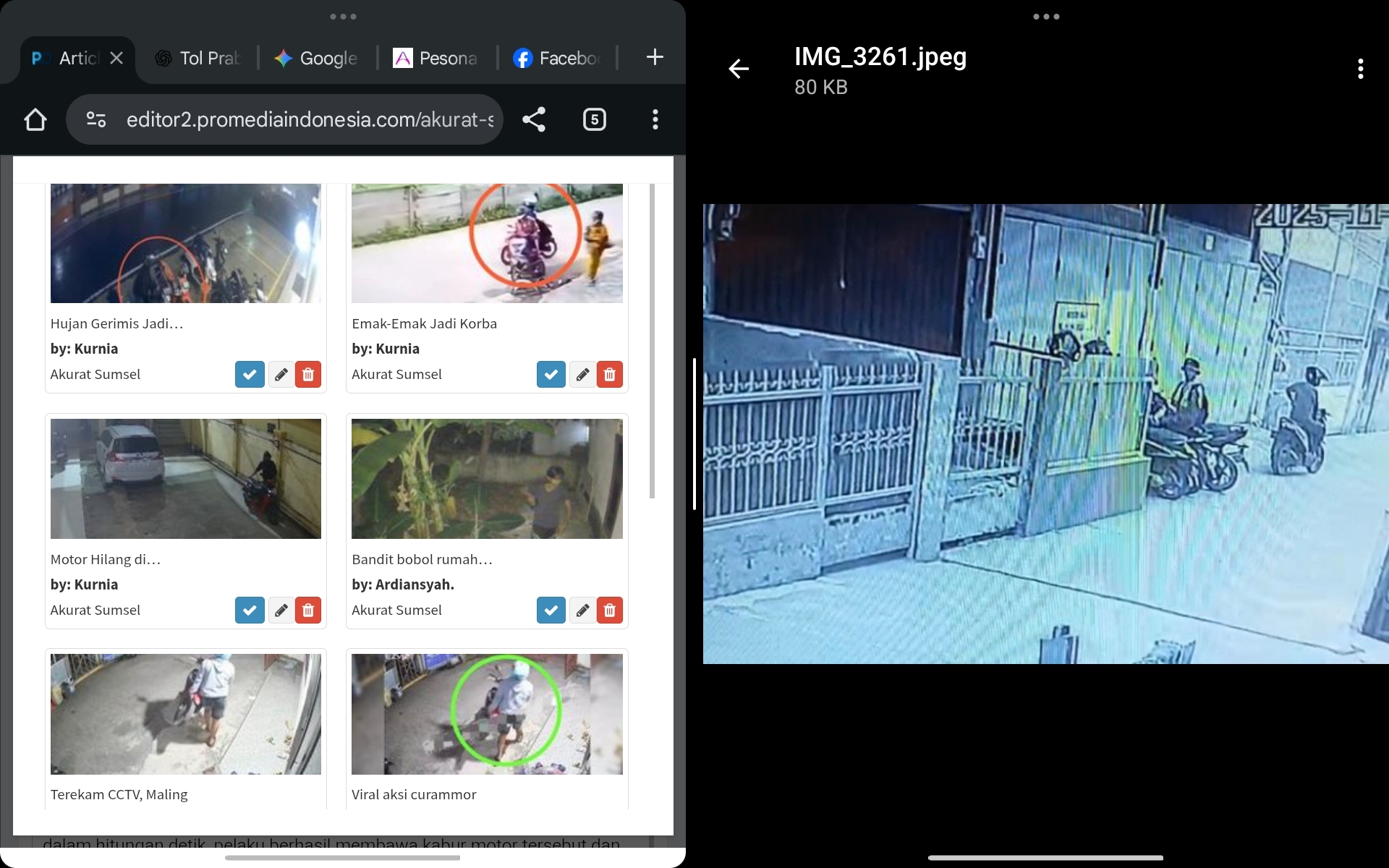 Guru SD di Palembang Kehilangan Motor Saat Mengajar, Aksi Pelaku Terekam CCTV