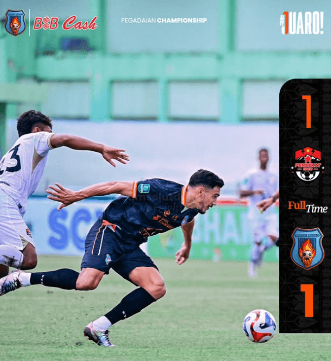 Mental Tandang Teruji, Sumsel United Amankan Poin di Markas Persekat Usai Gol Penalti